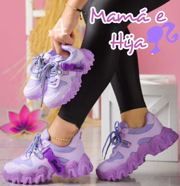 TENIS BARBIE TRACTOR PARA MAMI E HIJAS