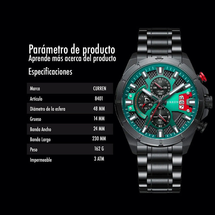 RELOJ CURREN METÁLICO CRONOGRAF 8401 ⌚